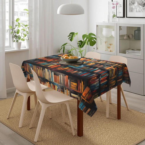 60x90 Inch Library Bookshelf Rectangle Tablecloth Washable Table Cloth Table Cover Waterproof for Decoration Kitchen
