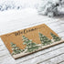 Winter Welcome Mats for Front Door, Faux-Coir Pinetree Door Mat 17x30 inch