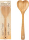 Heart Shaped Bamboo Spoon - Engraved Wooden Serving Mixing Spoon, Vintage Country Kitchen Utensil by PRIZE HOME