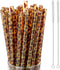Leopard Straws Bulk, Reusable Plastic Cheetah Animal Straws with Cleaning Brush for Women Tumblers, 27 Pieces