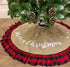AISENO 48 Inch Christmas Tree Skirt Linen Burlap Buffalo Plaid Edge Decoration for Merry Christmas