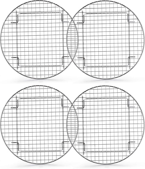 Foraineam 4 Pack 10.5 inch Steamer Rack - Round Grilling Rack for Cooling, Steaming, Baking, and Lifting Food.