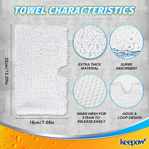 S3500 S3501 S3601 S3550 S3901 SE450 S3801CO S3601D S2901Steamer (5 KEEPOW Steam Mop Replacement Pads Compatible