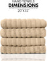 Classic Turkish Towels CTT Luxury Hand Towels Set of 4, 100% Turkish Cotton, Quick Dry, 20"x32", Almond Beige