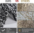Yimobra Fluffy Bath Rug Set - Shaggy Non-Slip Bathroom Rugs, Machine Washable, 24x17+32x20 Inches, Black and White