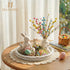 Counter Hanobe Round Wooden Decorative Tray: White Washed Bead Tray Decor for Coffee Table Centerpiece Rustic Farmhouse