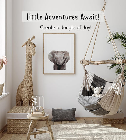 Set 4 8"x10" KIU DESIGNS Nursery Wall Art - Unframed Safari Nursery Decor - of Animal Wall Decor Gift for Baby - Safari