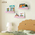Set 3, AELS Scalloped Nursery Bookshelf, of Picture Ledge Shelf for Wall Decor, Woven Natural Fibre Floating Shelves