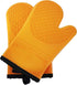 Professional Silicone Oven Mitts, Heat Resistant Non-Slip Cooking Gloves, Best Kitchen Potholders, Orange