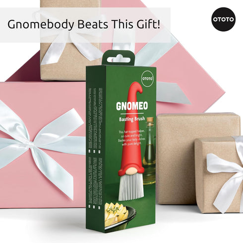 OTOTO Gnomeo Pastry Brush - Silicone Basting Brush for Cooking, Spread Oil Butter Sauce for BBQ Grill Baking, Gnomes
