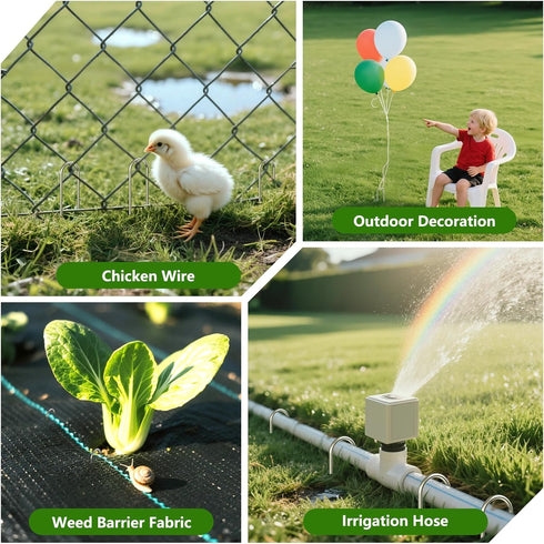 12 Inch 50 11 AAGUT Garden Stakes PCS Fence Ground Stake Heavy Duty Yard Landscape Staples Galvanized Tent Spikes Ga
