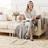 Easy Paws Small C Shaped Table for Sofa,Glass Couch Sofa Tray Snack Table for Living Room, Bedroom,TV Tray Table