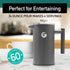 Coffee Gator French Press Coffee Maker, Thermal Insulated Brewer with Travel Jar, 34oz, Double Wall Stainless Steel