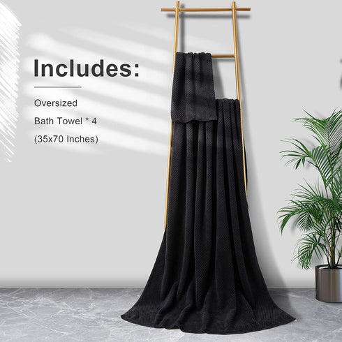 Set 35x70 Inches Set,Jumbo Set Bathroom,Hotel,SPA,Pack 4 Extra Large Bath Towel Sheet - Oversized Bath Towels Large