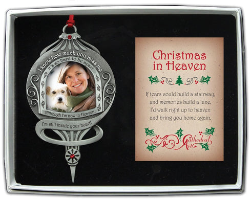 Memorial Photo Frame Ornament, Still Inside Your Heart, Christmas Memorial Ornaments, 1 1/5-Inch Photo