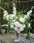 FiveSeasonStuff 28ft 10-Vine Set, Elegant Artificial Silk Clematis Leaves, Versatile Decor for Any Occasion