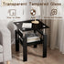 2-Tier (1, Glass Side Table Modern Glass Top Corner Table Living Room Square Side Table with Metal Leg for Living Room