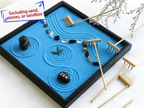 Mini Zen Garden Rake Tool - Japanese Tabletop Rock Sand Garden Tools Accessories Desktop Meditation Zen Decor Zen Gifts