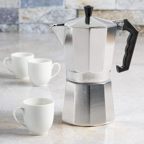 Primula Classic Stovetop Espresso and Coffee Maker, Moka Pot for 9 Espresso Cups, Silver