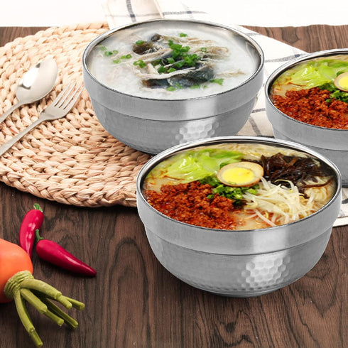 ZENFUN 6 Pack 304(18/8) Stainless Steel Bowls, 5 Inch Snack Bowls, 17 Oz Soup Bowls for Rice, Fruit, Ice Cream