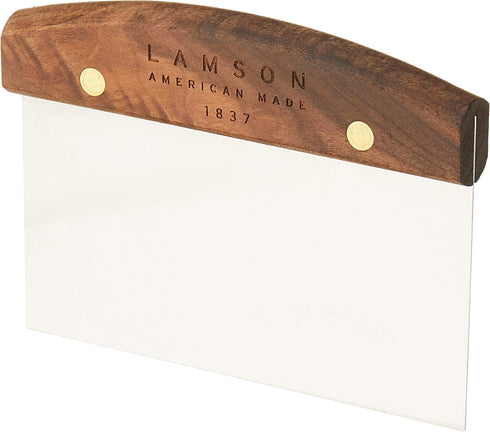 3" 6" Lamson Kitchen Utensils - x Bench Scraper, High-Carbon Stainless Steel Dough Scraper, Ergonomic Riveted Walnut