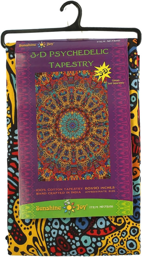 3D 60x90 Inches Sunshine Joy Psychedelic Sunburst Tapestry Tablecloth Beach Sheet - Classic