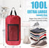 Portable Laundry Bag Backpack, Adjustable Shoulder Straps, Travel Dirty Laundry Bag with Drawstring Closure
