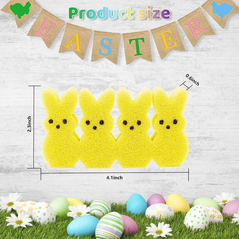 Lettry 64pcs Easter Decorations, Cute Sponge Bunnies Vase Filler, Spring Indoor Decor for Tiered Tray and Table