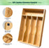 Bamboo Kitchen Drawer Silverware Organizer, 9 Inch Tray Holder for Small Drawer, 5-Slots Cutlery Tray