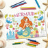 15Packs 17X11Inches Mermaid Crafts for Kids Coloring Placemats with Thankful - Fall Art Activities for Friendsgiving