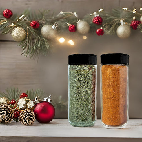 16oz Set 3 (3 pack) JARMING COLLECTIONS Glass Spice Shakers with Lids of Large Seasoning Containers with Shaker Tops