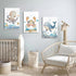 Set 3, 12x16 Inch Ocean Nursery Wall Art of Sea Animal Baby Boys Room Canvas Wall Decor Paintings, Watercolor Ocean