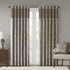 Madison Park Aubrey 2 Panel Curtain - Faux Silk Paisley Jacquard, 50x84, Taupe, Room Darkening