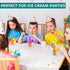 Set (Pack 6) Frozen JoyServe Ice Cream Bowls and Spoons - of Reusable Plastic Ice Cream Cups and Waffle Cone Shaped