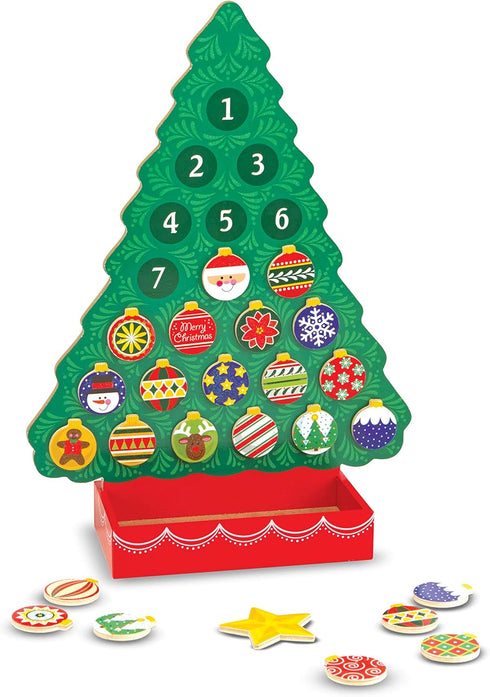 Melissa & Doug Countdown to Christmas Wooden Advent Calendar - Magnetic Tree with 25 Magnets