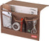 HAKACC Bedside Organizer with Hanging Pocket, Remote Holder for Bed Accessories, Brown