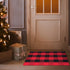 Buffalo Plaid Rug Check Rug Outdoor Indoor Front Porch Check Doormat Washable Woven Front Porch Decor for Door Home Entrance Kitchen (Red Black Plaid, 35.4 x 23.6 Inch) by Mudder