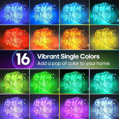 66FT 200 24 (66FT 7mm) Rope Lights for Outside, LED Color Changing Rope Lights with Plug & Remote Colors RGB Twinkle