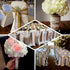 5"x108" Efavormart | Natural Burlap with Lace Chair Sashes Covers, Hessian Fabric Rustic Jute Chair Sashes Covers