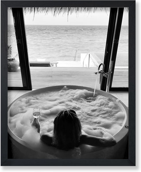 Poster Master Bath with Wine Poster - Beach View Print - Alcohol