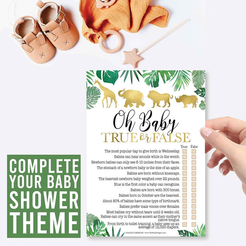 Hadley Designs Hilarious Baby Shower Games Set – 25 Double-Sided Cards for 25 Guests, Word Scramble, True or False