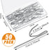 Jetec 50 Pieces Metal Drapery Pins Curtain Hooks, Long 7 cm by 1.8 cm Bulk Silver Stainless Steel for Heavy Duty Window