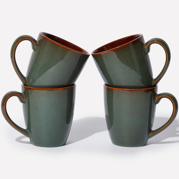 Pokini Coffee Mug 14 oz, Ceramic Coffee Mugs Set of 4, Reactive
