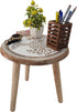 3) VANIYA CRAFTS Wooden Engraved Fold-able Side Table/End Table/Plant Stand/Stool for Living Room Bedroom Restaurant
