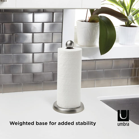 Sleek Nickel Umbra Teardrop Paper Towel Holder - Modern Kitchen Essential