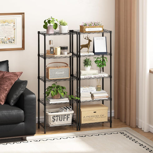 5-Wire 16.5" 11.4" 47" HOMEFORT Storage Shelves, Shelving, Metal Shelving Unit,Small Wire Shlving Rack for Kitchen