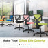 Home Office Chair Mesh Armless Computer Desk Chair, Ergonomic Task Rolling Swivel Chair with Lumbar Support, Green