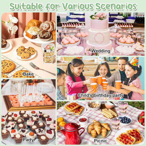 290 Pack 5 oz Plastic Dessert Cups with Lids, Clear Appetizer Cups with Spoons Square Mini Shooter Dessert Fruits Cups