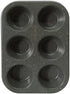 casaWare Toaster Oven NonStick Ceramic Coated Muffin Pan, 6 Cup (Silver Granite)
