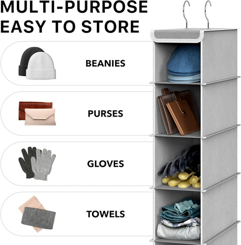 2 Pack 10 Simple Houseware Shelves Hanging Organizer, Gray